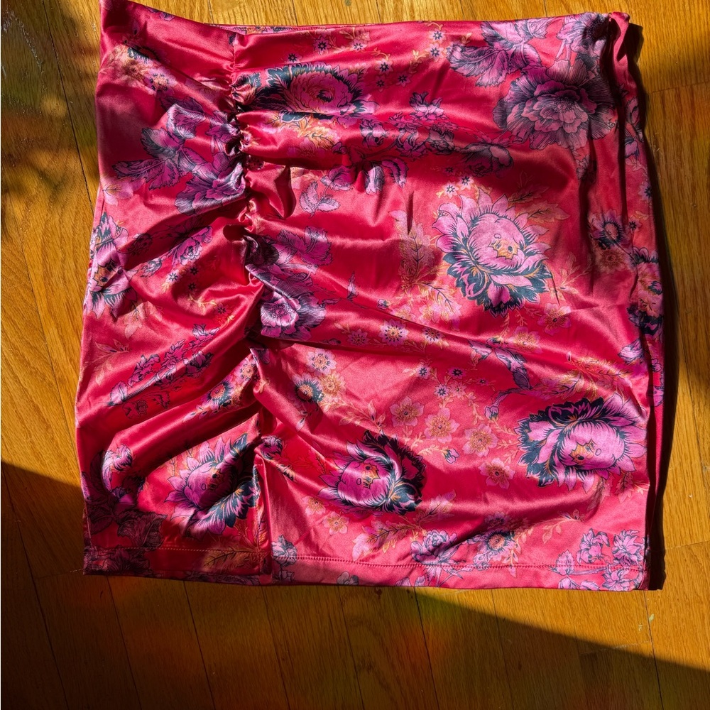 Y2K Free People Pink Floral Mini Skirt